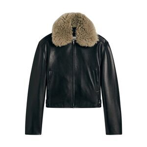 Phoebe Philo Women Short Leather Aviator Jacket